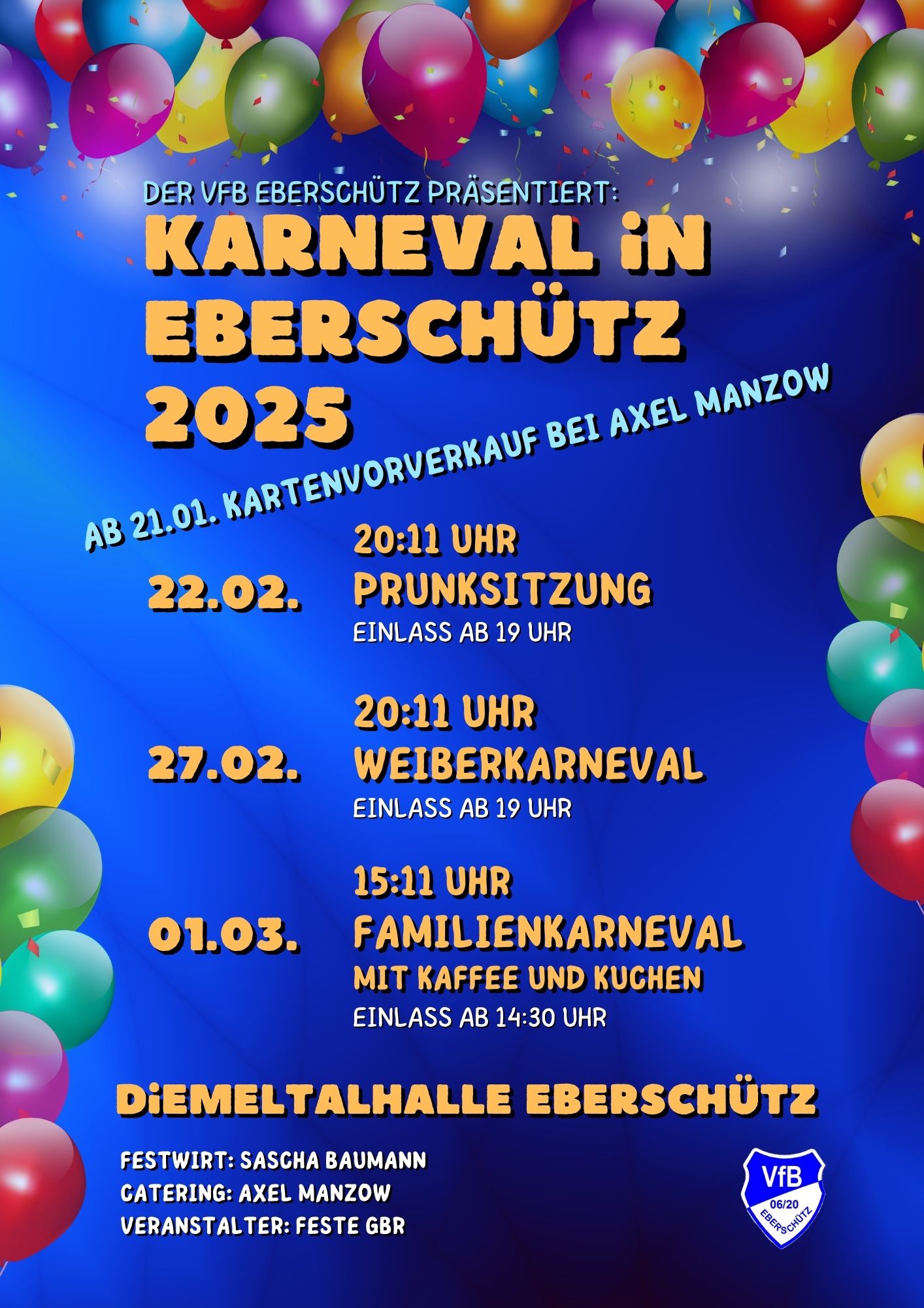 Plakat Karneval Eberschütz 2025